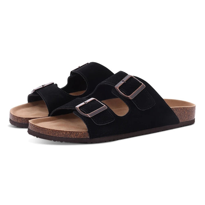 Claire | Elegant And Comfortable Suede Cork Sole Mules