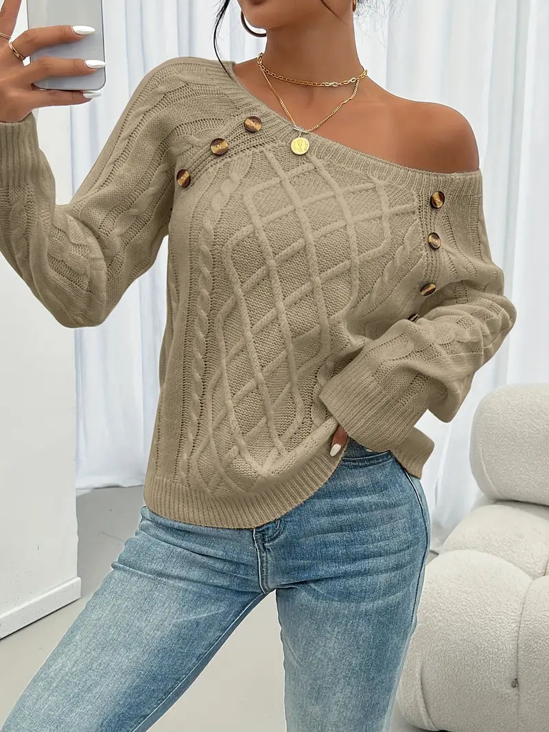 Lina | Cable Knit Sweater – Casual Style for Women
