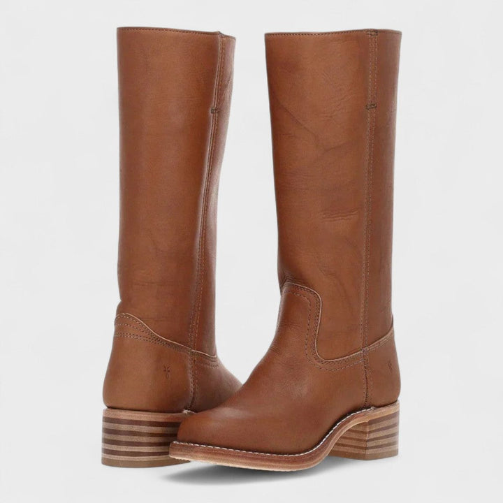 Laura | Elegant Western Leather Knee High Boots