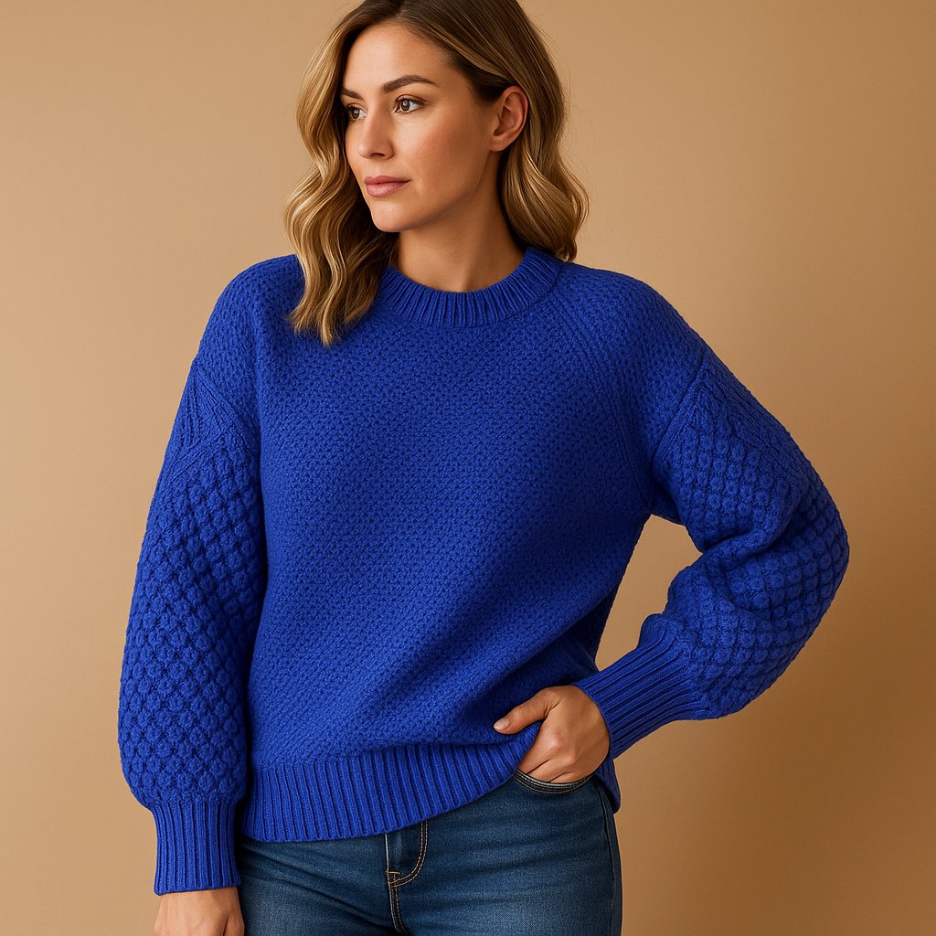 Isabella | Relaxed Cable Knit Crew Neck Sweater