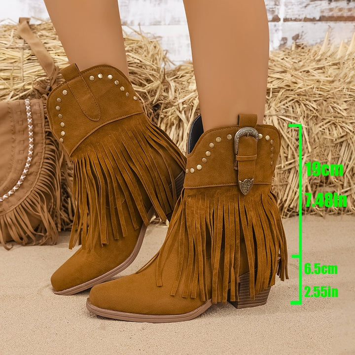 Claudia | Bold And Stylish Fringe Cowboy Boots