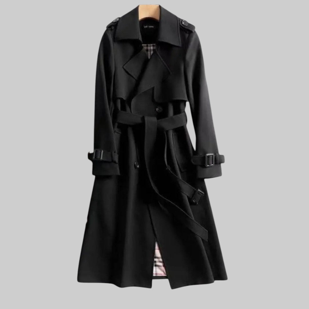 Olivia | Elegant Long Double-Breasted Trench Coat
