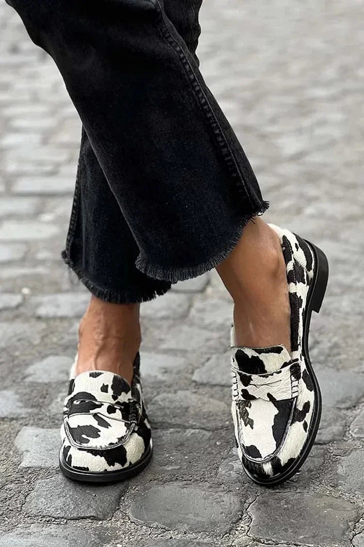 Florence | Modern Cow-Print Loafers with a Fashion-Forward Edge