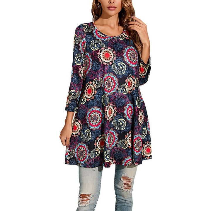 Lydia | Artistic Mandala Print A-Line Tunic Top