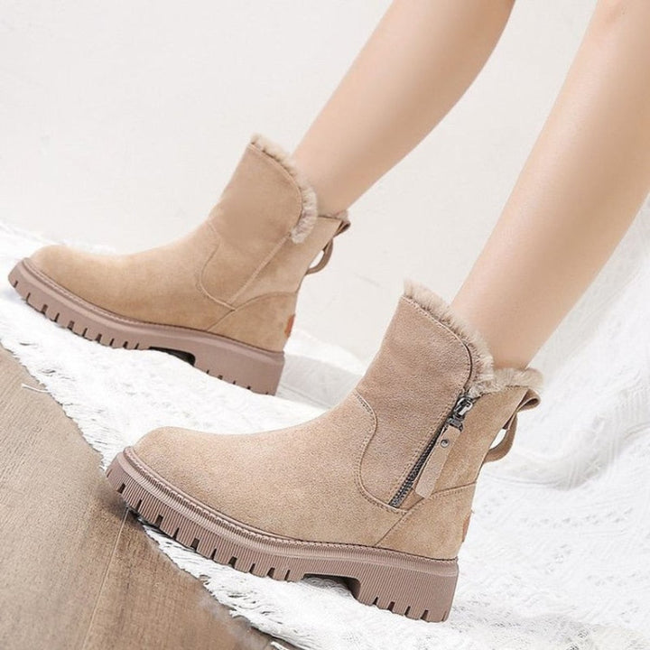 Zara | Suede Slip-On Winter Ankle Boots