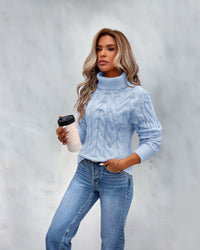 Karin | Timeless And Chic Cable Knit Turtleneck Sweater
