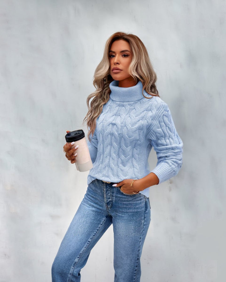 Marie | Turtleneck Sweater – Timeless Cable Knit Style for Women
