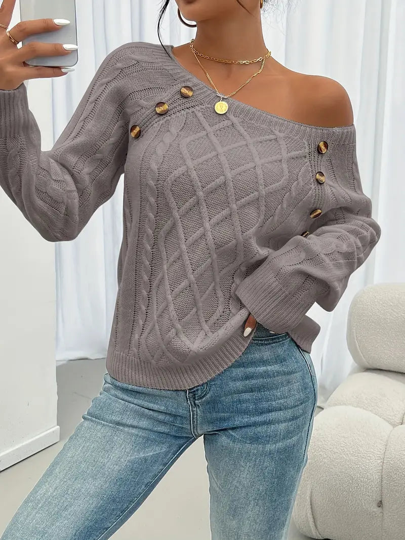 Lina | Cable Knit Sweater – Casual Style for Women