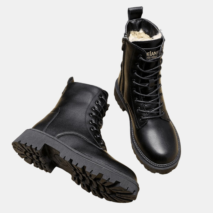 Freya | Warm Fleece-Lined Combat Ankle Boots
