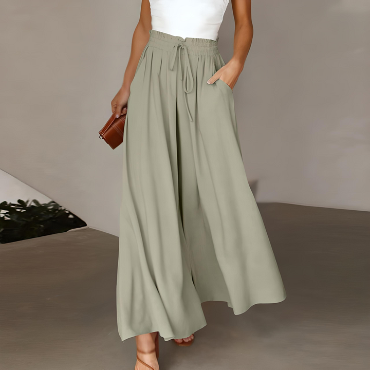 Maya | Elegant And Versatile Cotton Wide Leg Pants