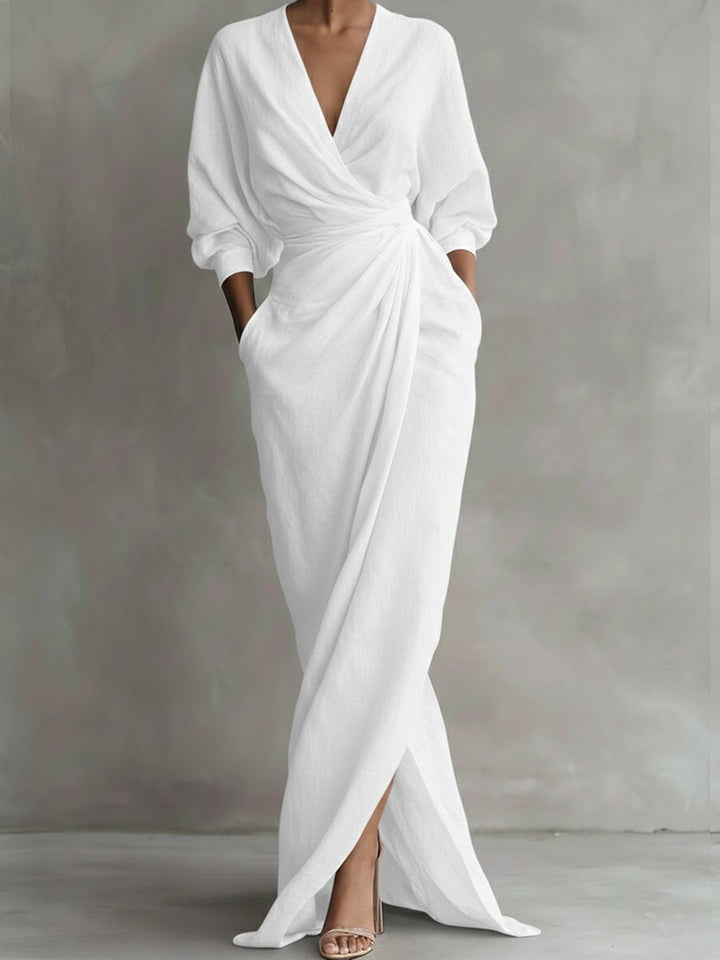 Daisy | Elegant Long-Sleeved Dress with Flattering Wrap Silhouette