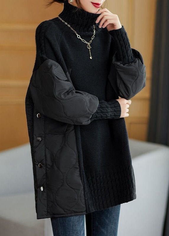 Hailey | Patchwork Pullover with Funnel Neck for Women