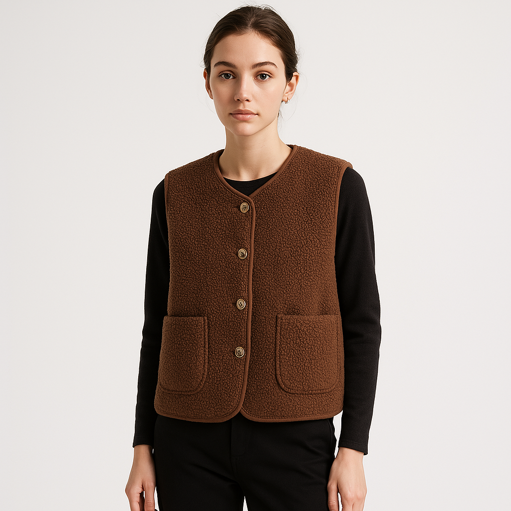 Olivia | Cozy And Stylish Shearling Effect Sleeveless Vest