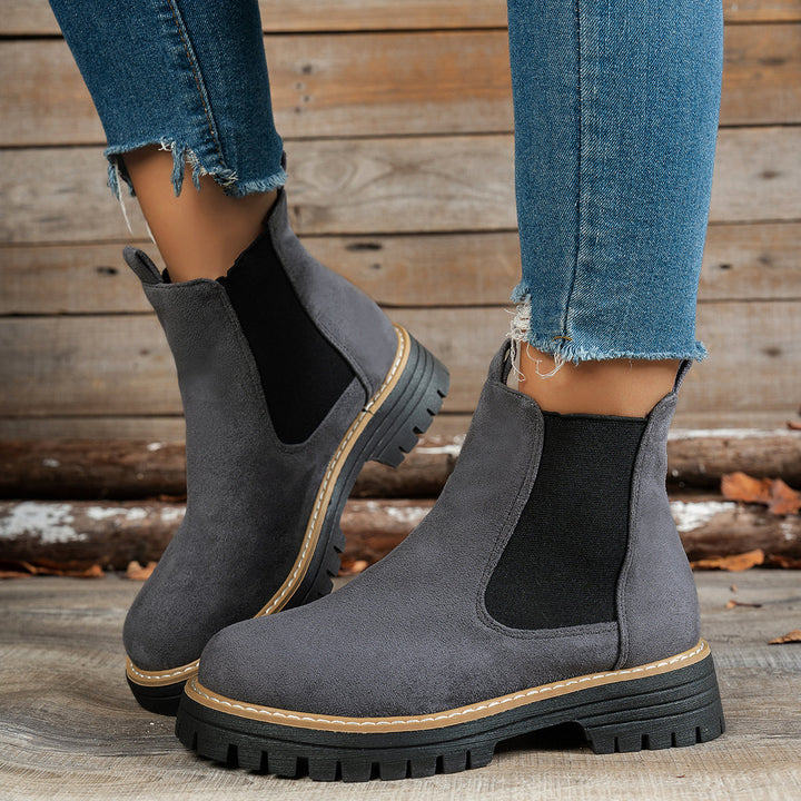 Megan | Stylish Chelsea Platform Ankle Boots With Lug Soles