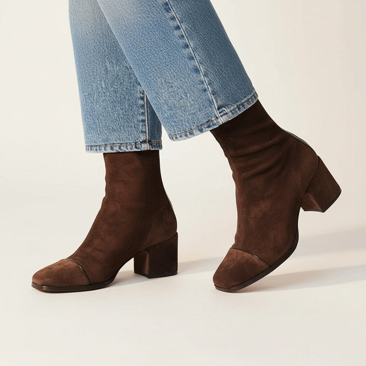 Stella | Modern Square-Toe Ankle Boots