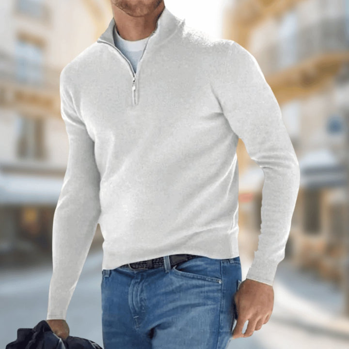 Felix | Knitted Sweater with Quarter-Zip Design for Men