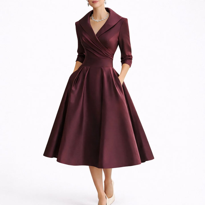 Alice | Modern Fall Wedding Structured A-Line Midi Dress