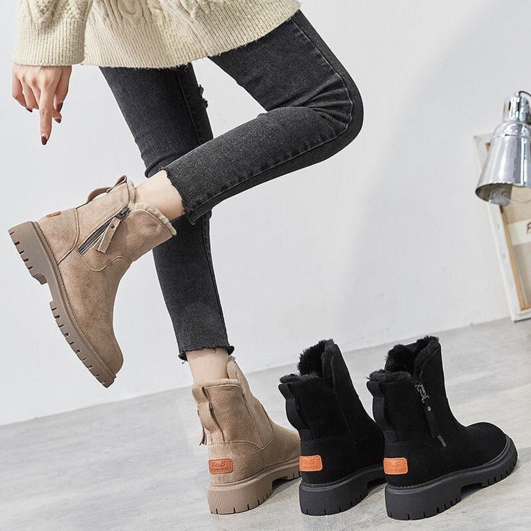 Zara | Suede Slip-On Winter Ankle Boots