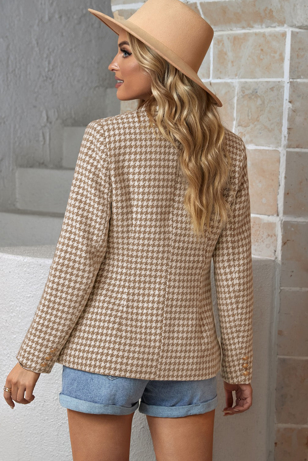 Evelyn | Luxurious Double-Breasted Houndstooth Blazer