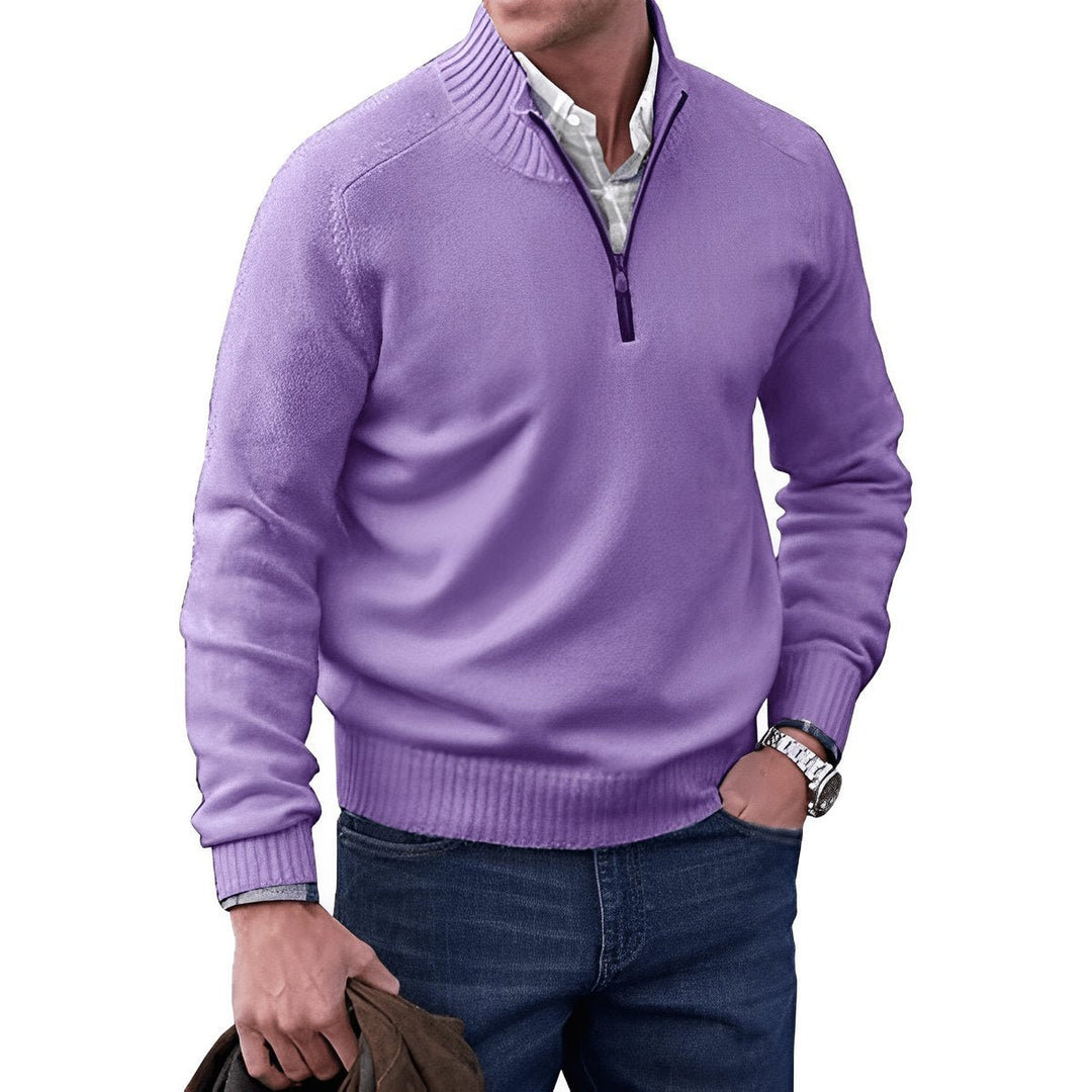 Elias | Knit Sweater – Regular Fit Quarter-Zip Pullover for Men