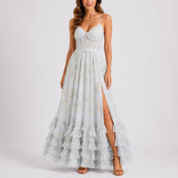 Stella | Casual Fall Wedding Floral Corset Maxi Dress