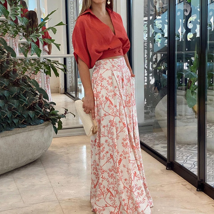 Jacinda | Completo professionale sofisticato in due pezzi ispirato ai motivi floreali