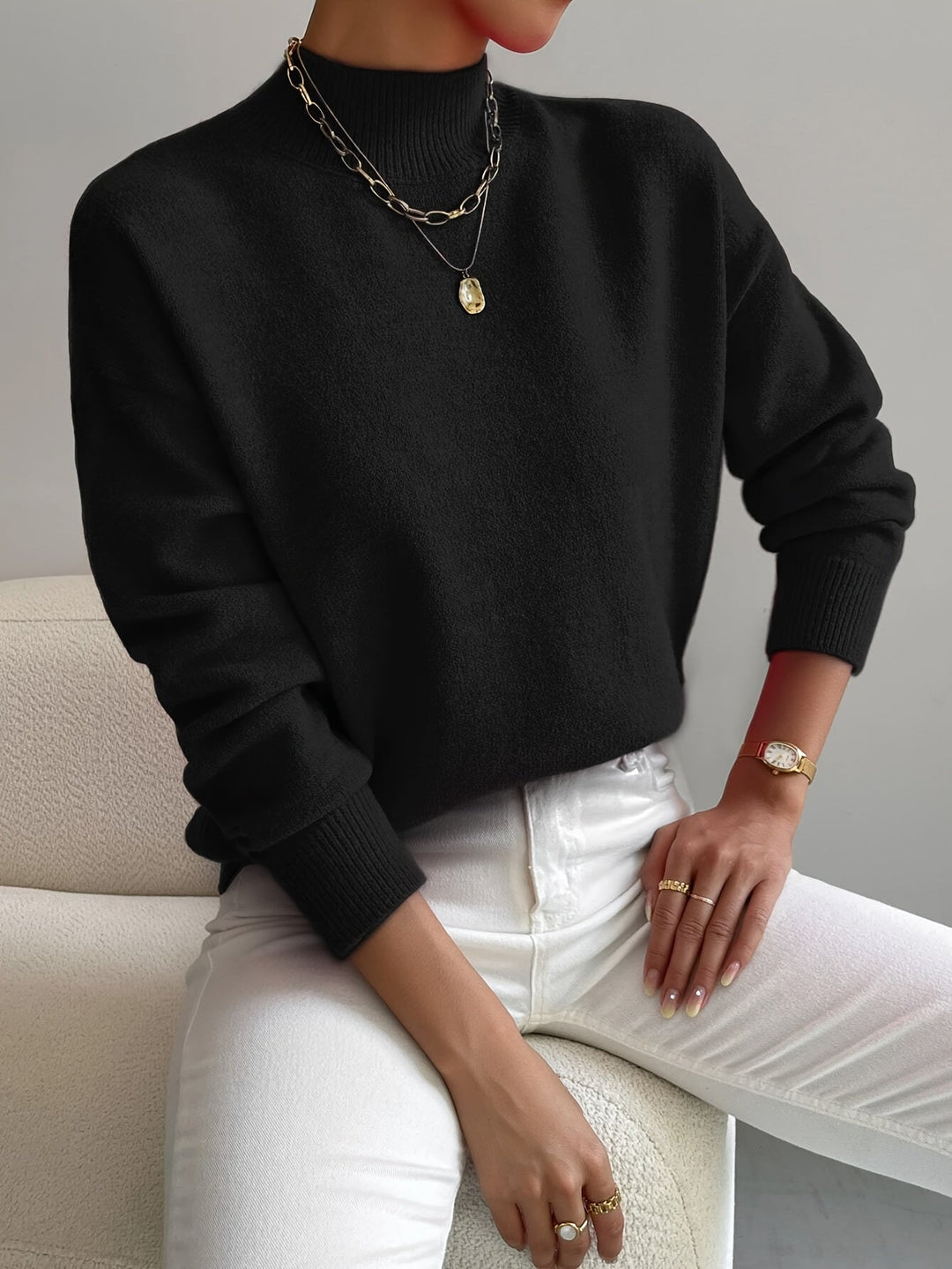 Charlotte | Elegant And Soft Turtleneck Knit Sweater