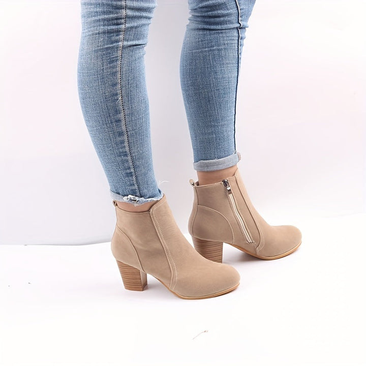 Kezia | Elegant Stacked Block-Heel Ankle Boots