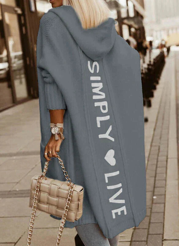 Livia | Long Cardigan with Hood – Cozy Design for Women