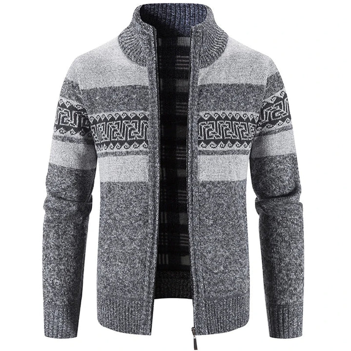 Ethan | Warm And Refined Stand Collar Knit Sweater Jacket