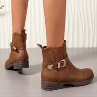 Amelia | Chic Western Buckle Ankle Boots For Everyday Style