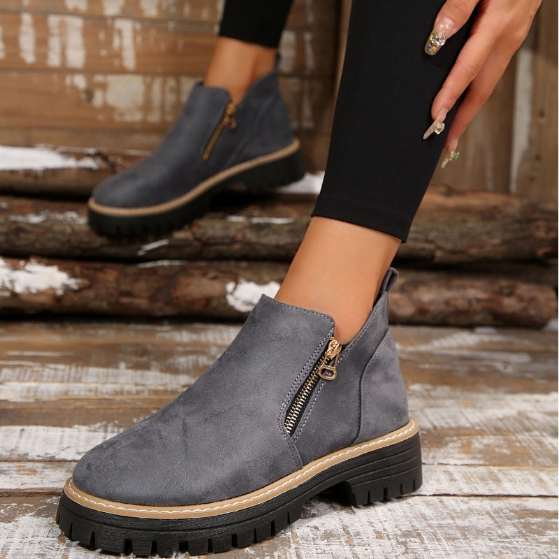 Lucy | Moderne Plateau-Ankle-Boots mit klobiger Profilsohle