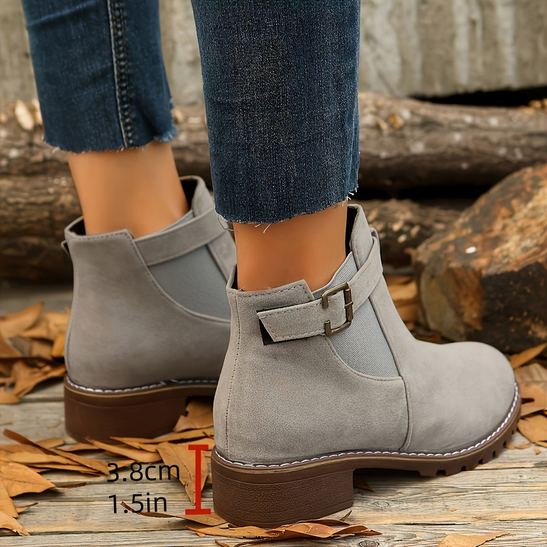 Brigitte | Buckle-Strap Chelsea Ankle Boots