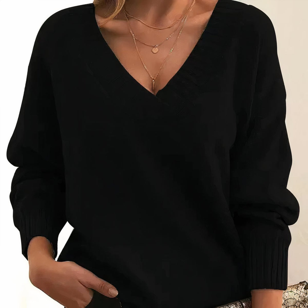 Liora | Cashmere-Blend Knit Sweater – Timeless V-Neck Style for Women