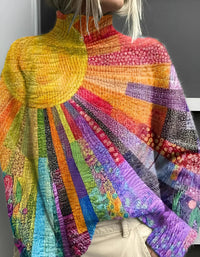 Amara | Vibrant Multicolor Turtleneck Sweater