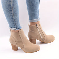 Kezia | Elegant Stacked Block-Heel Ankle Boots