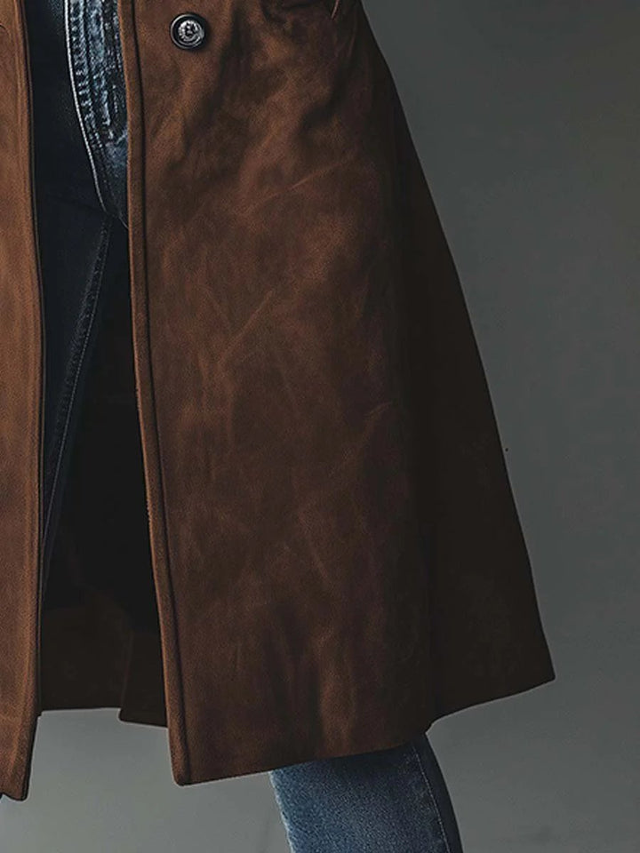 Claudia | Longline Tailored Trench Coat With Timeless Double-Breasted Style