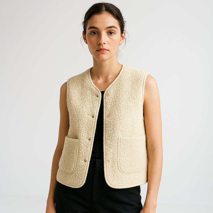 Olivia | Cozy And Stylish Shearling Effect Sleeveless Vest