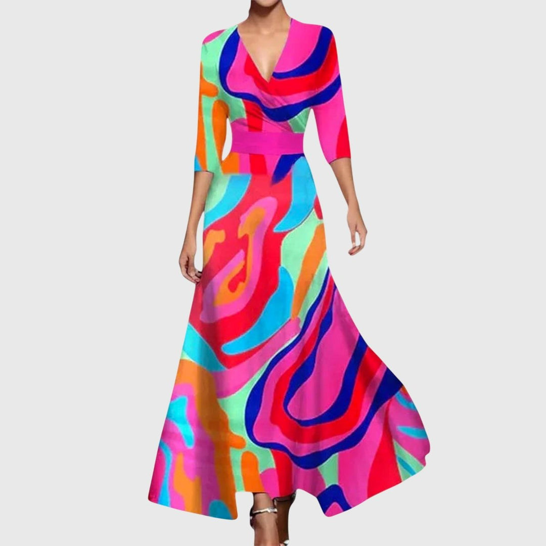 Juliette | Floral Long-Sleeved Dress with Elegant Wrap Silhouette