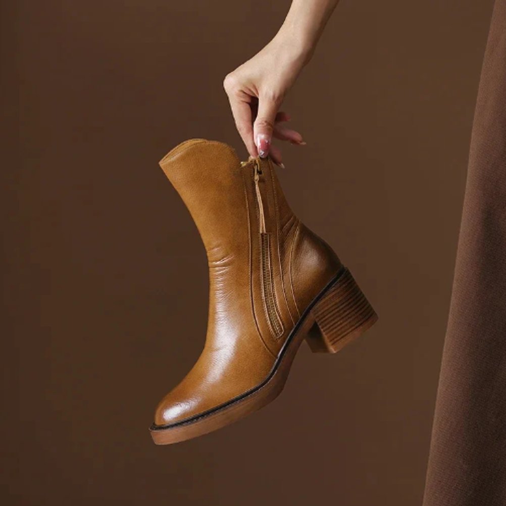 Victoria | Sleek Block-Heel Ankle Boots