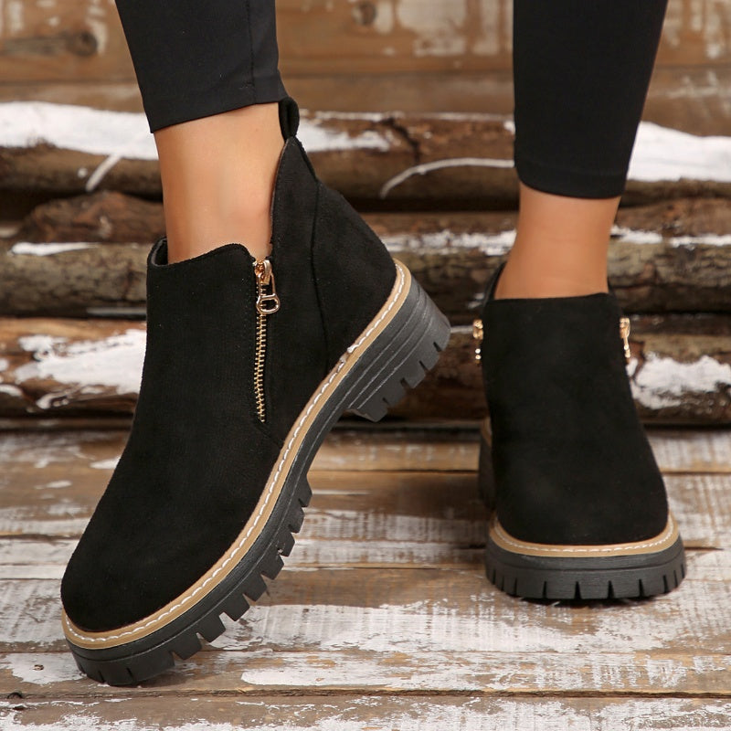 Lucy | Moderne Plateau-Ankle-Boots mit klobiger Profilsohle