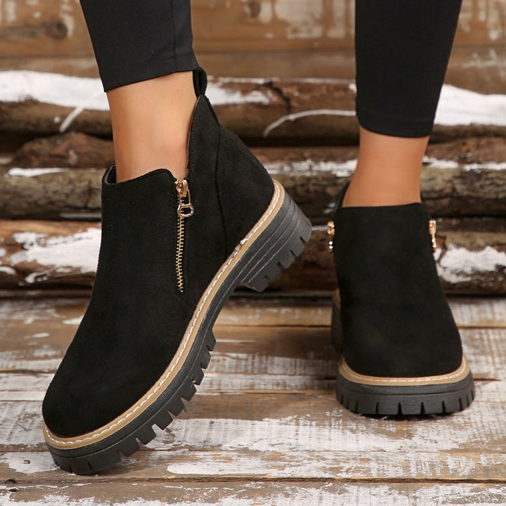 Lucy | Moderne Plateau-Ankle-Boots mit klobiger Profilsohle