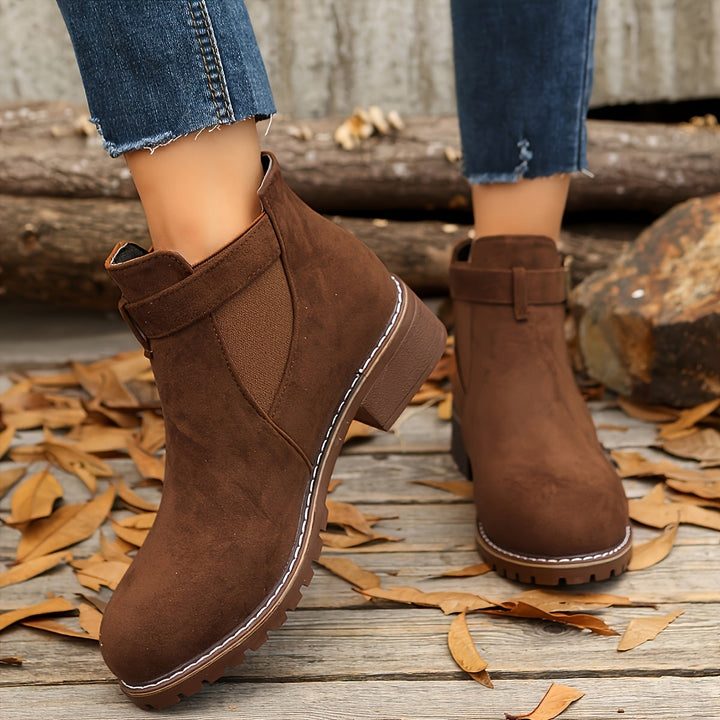 Brigitte | Buckle-Strap Chelsea Ankle Boots