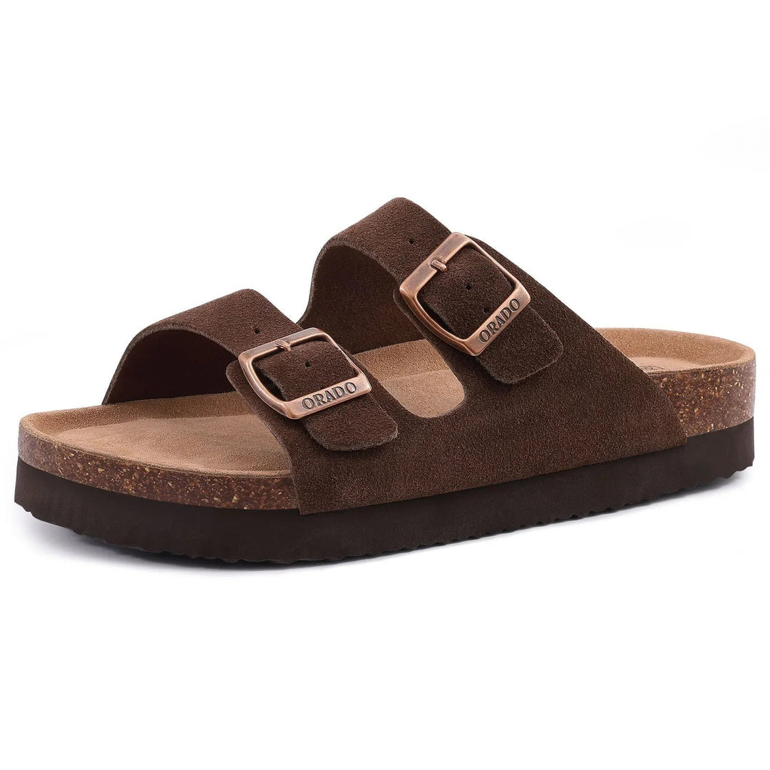 Claire | Elegant And Comfortable Suede Cork Sole Mules