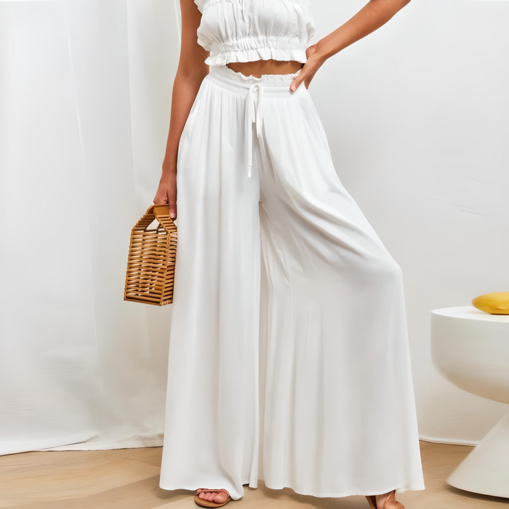 Maya | Elegant And Versatile Cotton Wide Leg Pants