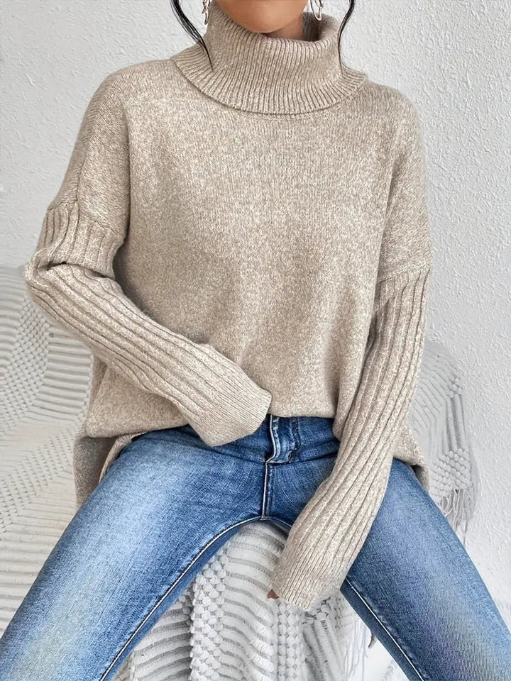 Greta | Turtleneck Sweater – Cozy Oversized Knit for Women