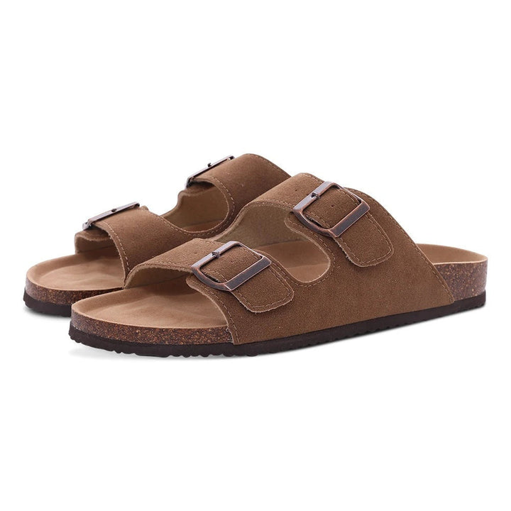 Claire | Elegant And Comfortable Suede Cork Sole Mules