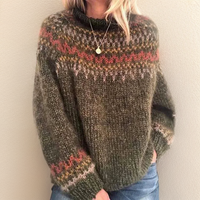 Elena | Vintage-Inspired Turtleneck Wave Knit Sweater