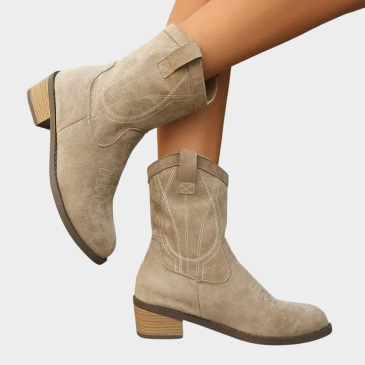 Savannah | Embroidered Western Ankle Boots