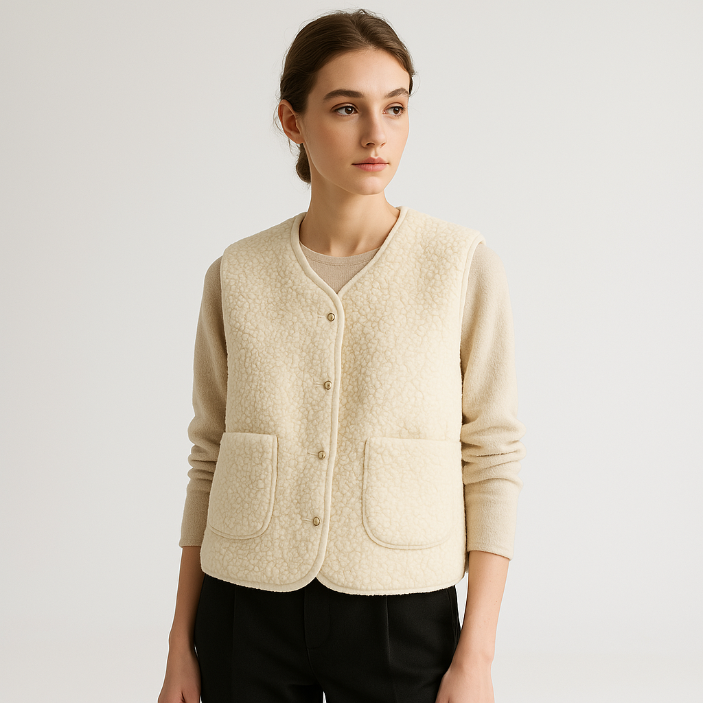 Olivia | Cozy And Stylish Shearling Effect Sleeveless Vest